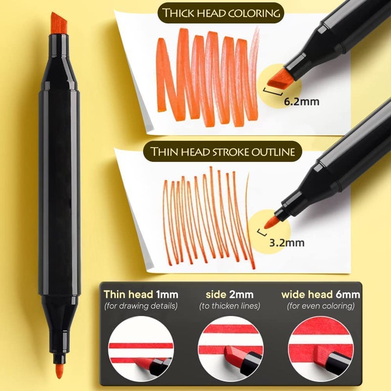 Shuttle Art 60 PCS Marker Set, Ideal for Drawing, Illustration, and Sketching, Includes Broad and Fine Tip Markers, Perfect for Coloring Books, Comes with a Storage Case for Easy Organization - Image 5