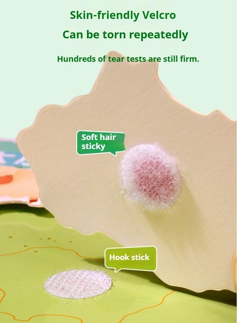 كتاب طفل يد تمزيق لاصق تعليم أطفال سحر ملصق كتاب ، روضة أطفال تنوير لغز لعبة ، كتاب ملصق قابل لإعادة الاستخدام للأطفال ، كتاب ملصق هادئ - Image 2