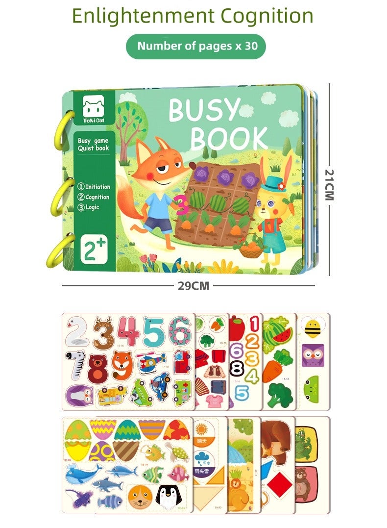 كتاب طفل يد تمزيق لاصق تعليم أطفال سحر ملصق كتاب ، روضة أطفال تنوير لغز لعبة ، كتاب ملصق قابل لإعادة الاستخدام للأطفال ، كتاب ملصق هادئ - Image 5
