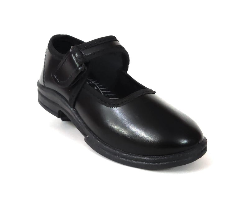 Coolz Girls Black School Shoes Ankle Plain (V) Ballerina (3_Years) - Image 1