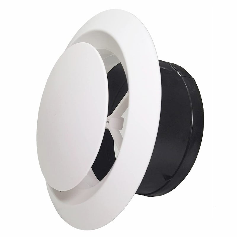AHLSRHZ 6 Inch Adjustable Air Vents ABS Soffit Vent Round Soffit Air Vents Exhaust Wall Ceiling Vent Wall Ceiling Cover for Indoor Use 