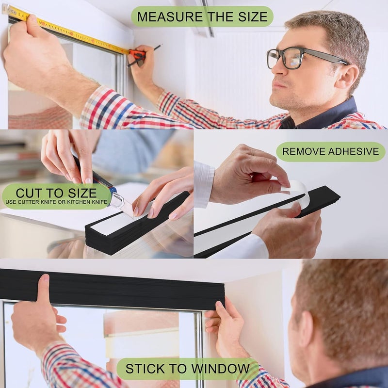 MAKINGTEC Window Shades, 1 Pcs Pleated Shade Heat Sun Protection Temporary Window Blind for Home Kitchen Room 90 x 180 CM(Black) - Image 3