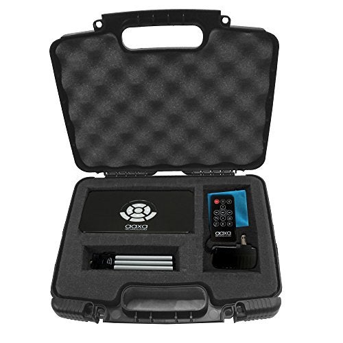 CASEMATIX Portable Hard Travel Case with Diced Foam Compatible with AAXA P7 Pico Projector, Ivation, Brookstone Projectors and Others with Mini Tripod, Charger, and Small Accessories - Case Only - Image 1