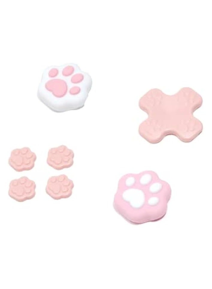 PROMASS Cat Paw Button Caps Thumb Grips Set, Joystick Cover Caps Compatible with Nintendo Switch/OLED (Pink) - Image 1