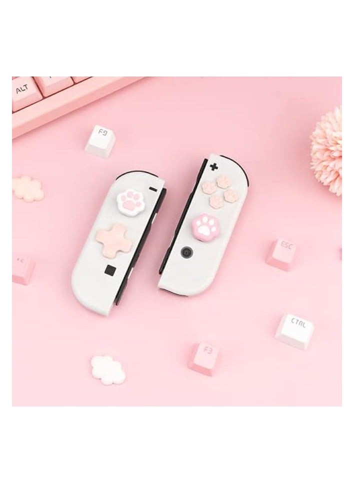PROMASS Cat Paw Button Caps Thumb Grips Set, Joystick Cover Caps Compatible with Nintendo Switch/OLED (Pink) - Image 5
