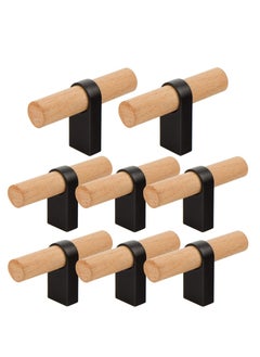 Excefore Adjustable Cabinet Knobs Pulls, 8Pcs Cabinet Knob, Single Hole Adjustable Solid Wood Handles, for Wardrobe Dresser Furniture Hardware Pulls Handles with Mounting Screw (2.4inch)  - Image 1