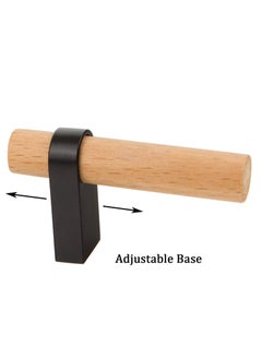 Excefore Adjustable Cabinet Knobs Pulls, 8Pcs Cabinet Knob, Single Hole Adjustable Solid Wood Handles, for Wardrobe Dresser Furniture Hardware Pulls Handles with Mounting Screw (2.4inch)  - Image 4