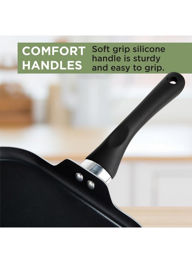 Ecolution Ecolution Artistry Nonstick Square Griddle, Easy To Clean, Comfortable Handle, Even Heating, Dishwasher Safe Pots and Pans, 11-Inch, Black  - Image 4