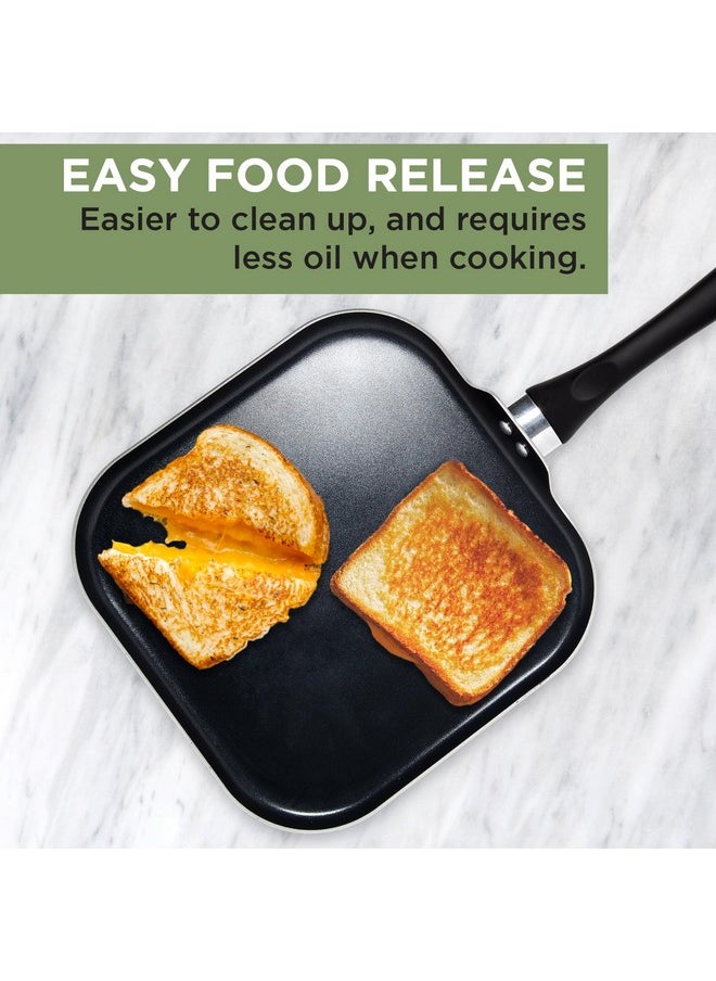 Ecolution Ecolution Artistry Nonstick Square Griddle, Easy To Clean, Comfortable Handle, Even Heating, Dishwasher Safe Pots and Pans, 11-Inch, Black  - Image 5