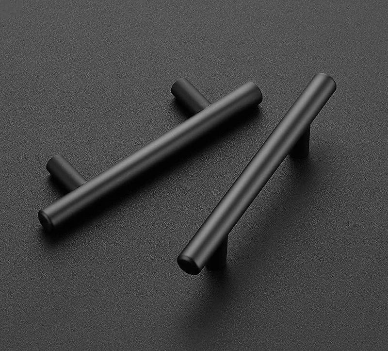 15 Pieces Cabinet Handle Cabinet Knobs Modern Kitchen Furniture Door Drawer Handles + Screws for Fixing (Black, 160ml)