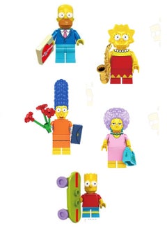 Simpsons Family Block Figures Male Figures with Multiple Blocks Kids Building Blocks Boys Toys Girls Blocks Games Creative Building Toys for Kids Building Figures for Block Assemblies Creative Construction Toy for Girls Children's Building Games and Unique Dolls and Characters
