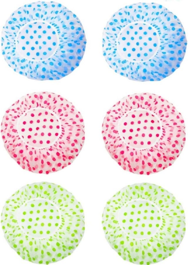 Rinpoche Shower Caps For Women - Reusable Waterproof Ethylene Vinyl Acetate with Flower Design Transfer Caps for Homes, Spas, Salons, Hair Treatment, and Beauty Parlors (Pack of 3) (One Size, 3, count) (FREE, 3, count) - Image 2
