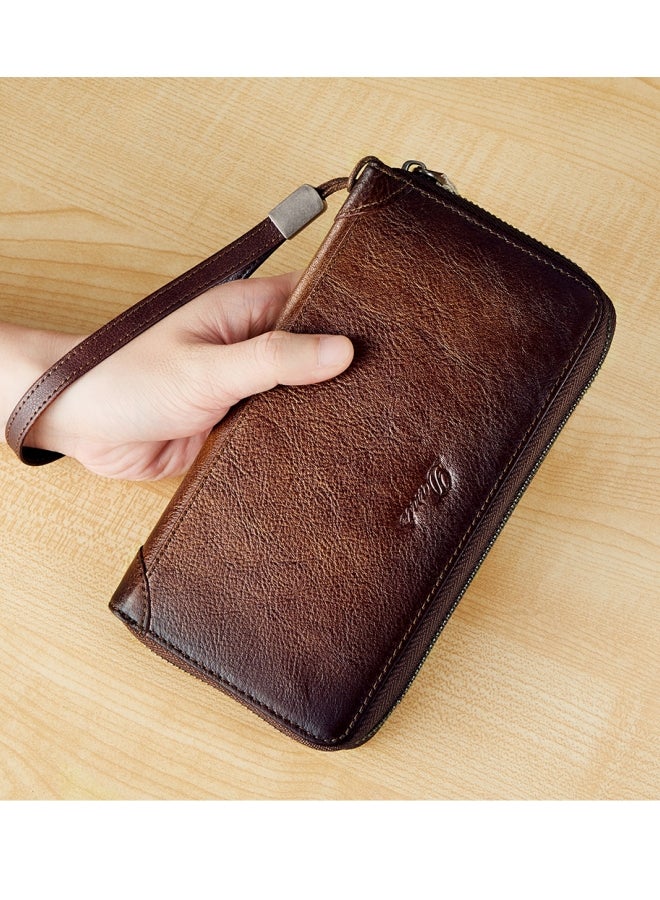 دانتي محفظة مريحة لهاتف محمول للرجال بفرشاة مضادة للسرقة باللون البني - Image 4