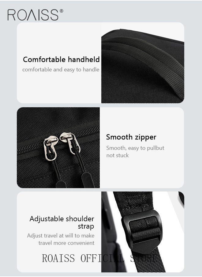 roaiss - Men Multi Functional Backpack Independent Wet and Dry Shoe Compartment Fitness Bag both Backpack and Handbag Large Capacity Scientifically Compartmentalized Backpack Short Distance Travel Luggage Bag - Image 1