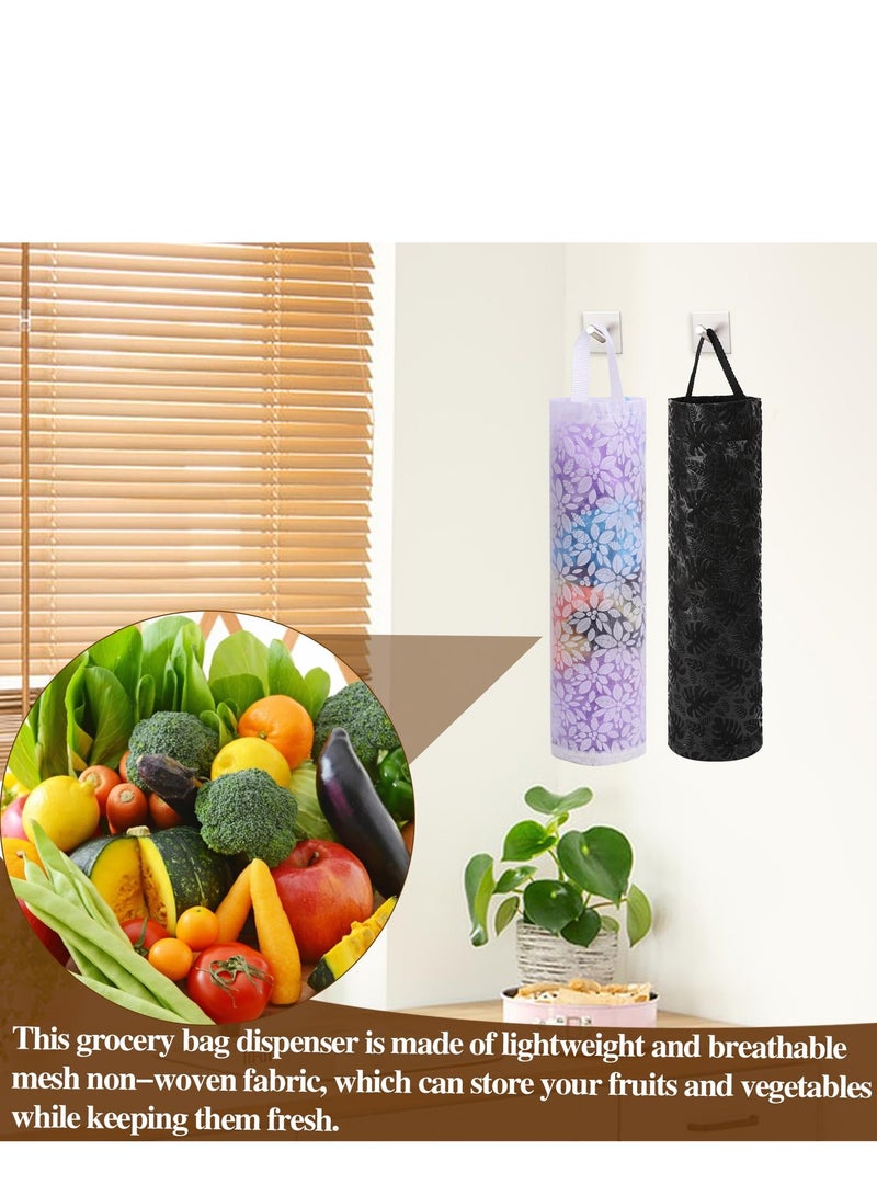 Excefore Plastic Bag Holder, 4 Pack Grocery Bag Holder, for Kitchen Hanging Mesh Storage Organizer Plastic Bags Mesh Hanging Storage Dispenser Trash Bag Holder Shopping Bag Holder - Image 2