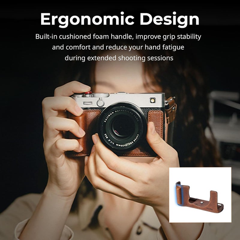 SMALLRIG Camera Leather Case Kit for FUJIFILM X-E5 (Brown) 5449 - Image 4