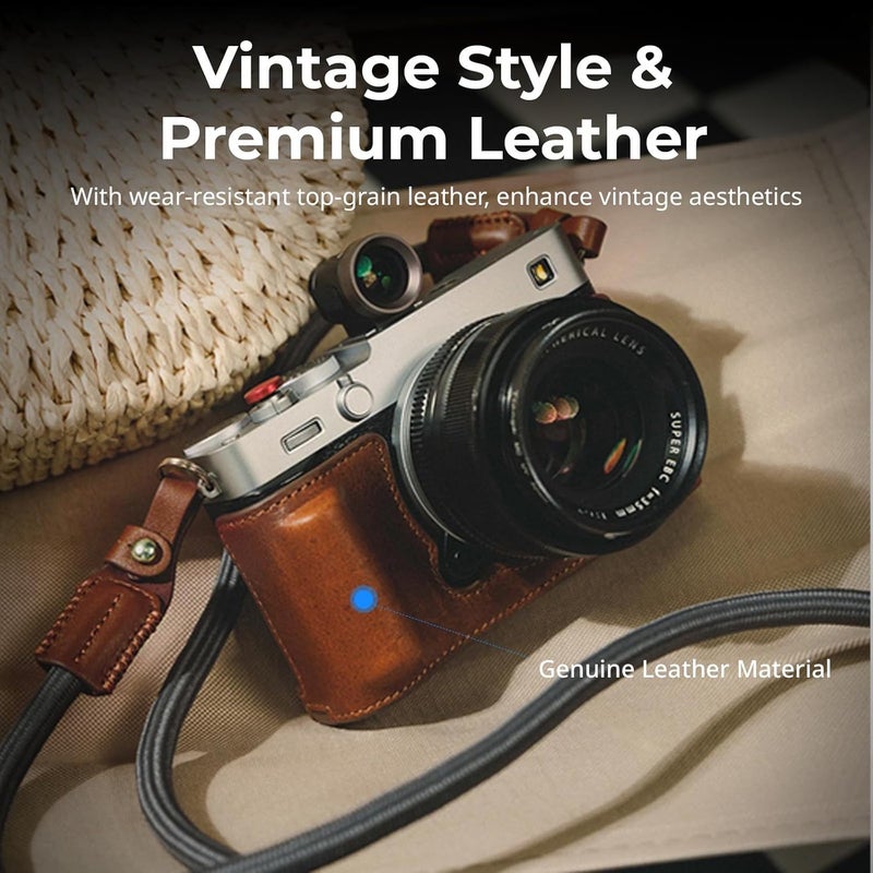 SMALLRIG Camera Leather Case Kit for FUJIFILM X-E5 (Brown) 5449 - Image 3