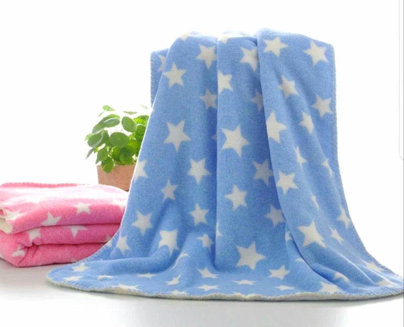 BRANDONN Wool Baby Blanket Combo Pack All Season (Blue/Grey) - Pack of 2 - Image 4