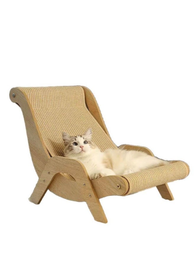 سيسلي أريكة خدش قطط من السيزال سرير قطط كبير جداً وكرسي استرخاء بإطار خشبي سطح مقاوم للخدش والتآكل للقطط المنزلية - Image 5