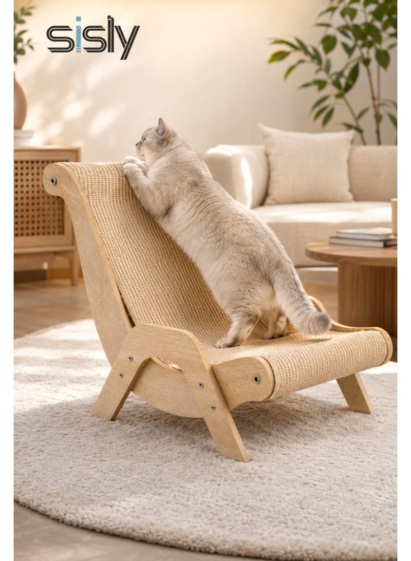 Sisily Sisal Cat Scratcher Sofa Extra Large Cat Bed Lounge Chair with Wooden Frame Wear Resistant Scratch Board for Indoor Cats - Image 3