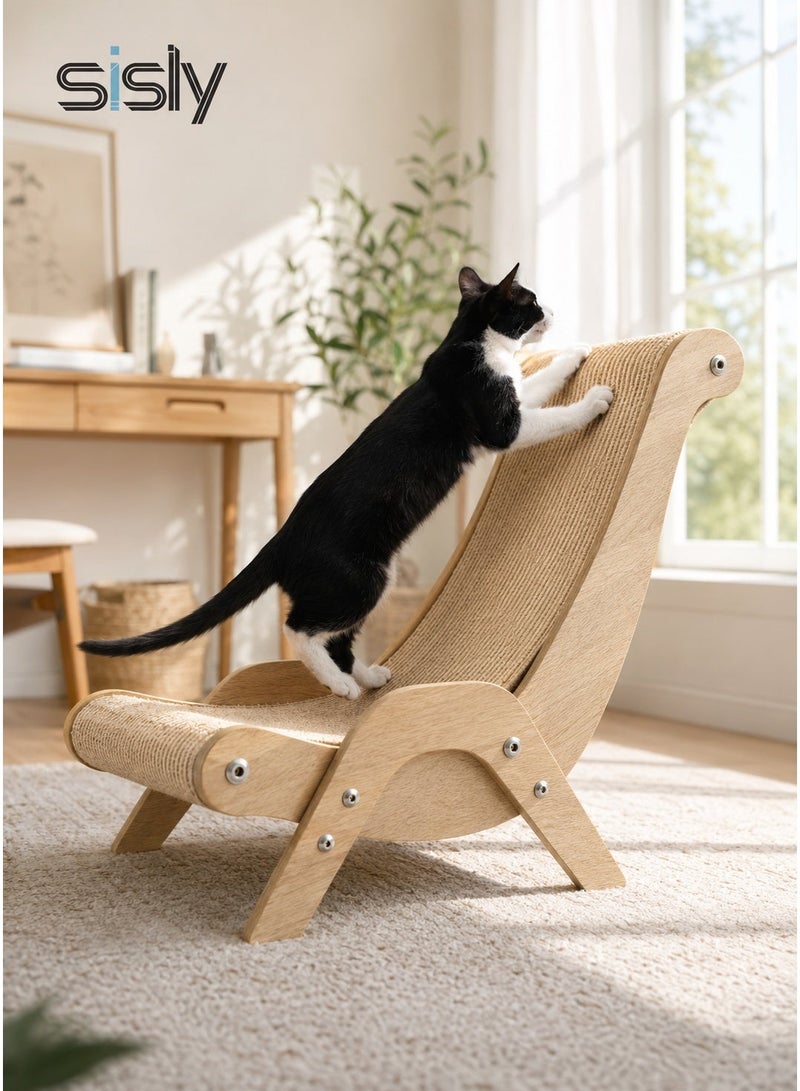 Sisily Sisal Cat Scratcher Sofa Extra Large Cat Bed Lounge Chair with Wooden Frame Wear Resistant Scratch Board for Indoor Cats - Image 5
