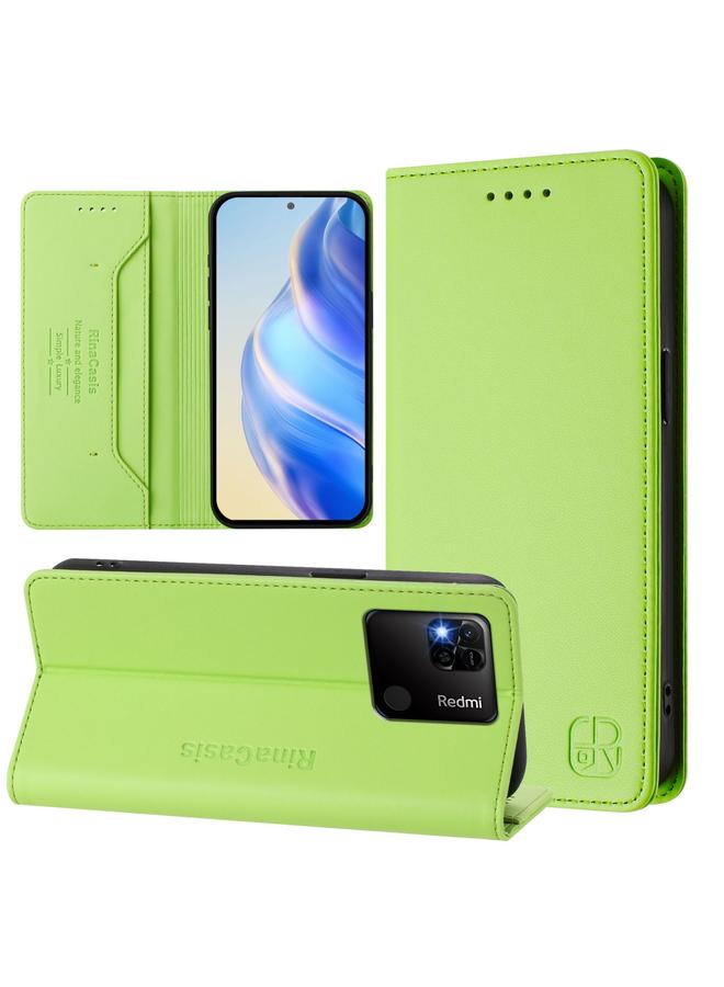 S-TOP Case For Redmi 10A / 9C RC01 Dual-Folded Magnetic Suction RFID Leather Phone Case - Image 1