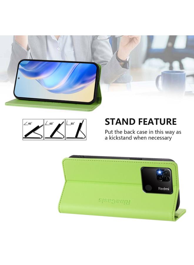 S-TOP Case For Redmi 10A / 9C RC01 Dual-Folded Magnetic Suction RFID Leather Phone Case - Image 4
