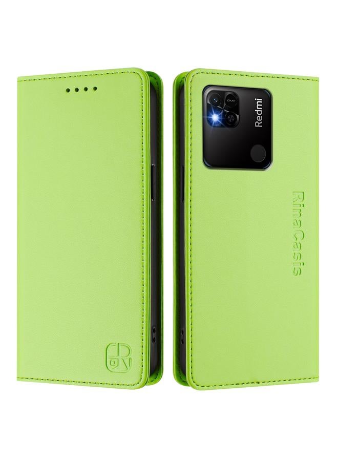 S-TOP Case For Redmi 10A / 9C RC01 Dual-Folded Magnetic Suction RFID Leather Phone Case - Image 2