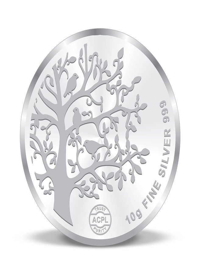 ACPL Precious Moments BIS Hallmarked 10 gram Silver Coin Banyan Tree 999 Pure - Image 2