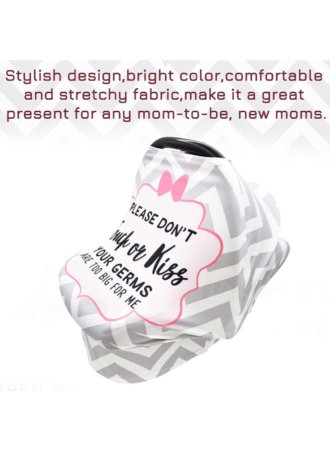 SWESEN Baby Car Seat Covers, No Touching Sign Car seat Canopy, Infant Stroller Covers for Newborn Girl Boy, Multiuse Nursing Covers for Breastfeeding, Ultra-Soft Breathable, Nursing Scarf, Wavy - Image 5