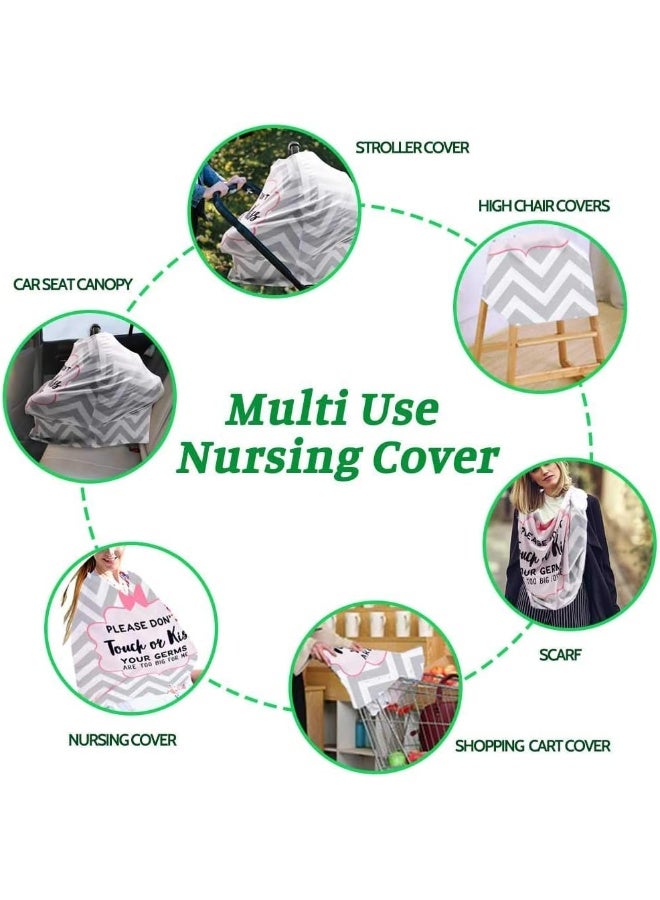 SWESEN Baby Car Seat Covers, No Touching Sign Car seat Canopy, Infant Stroller Covers for Newborn Girl Boy, Multiuse Nursing Covers for Breastfeeding, Ultra-Soft Breathable, Nursing Scarf, Wavy - Image 3