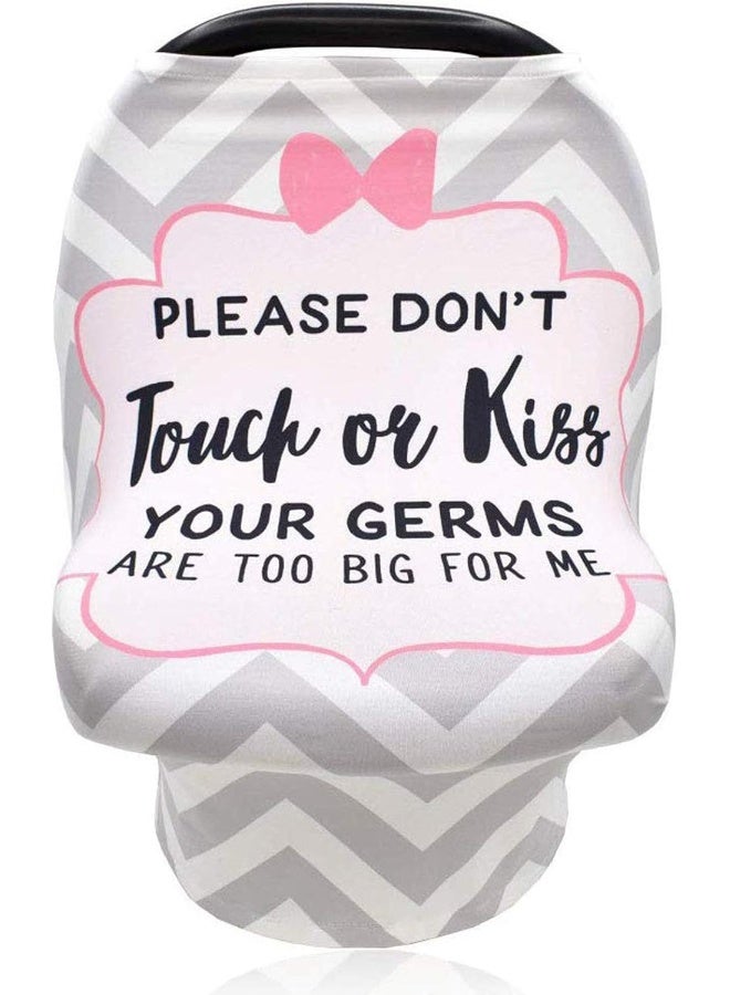 SWESEN Baby Car Seat Covers, No Touching Sign Car seat Canopy, Infant Stroller Covers for Newborn Girl Boy, Multiuse Nursing Covers for Breastfeeding, Ultra-Soft Breathable, Nursing Scarf, Wavy - Image 1