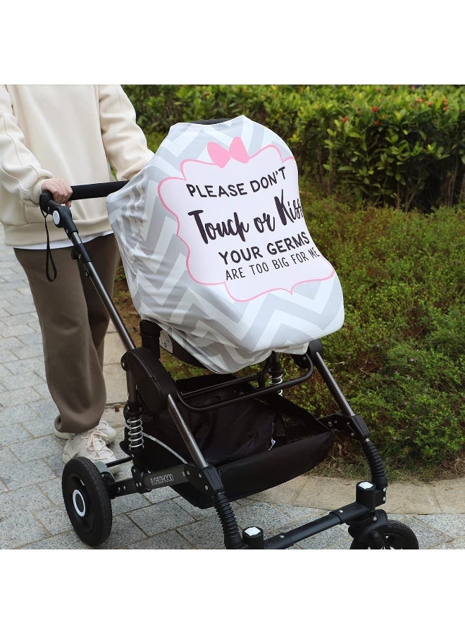 SWESEN Baby Car Seat Covers, No Touching Sign Car seat Canopy, Infant Stroller Covers for Newborn Girl Boy, Multiuse Nursing Covers for Breastfeeding, Ultra-Soft Breathable, Nursing Scarf, Wavy - Image 4