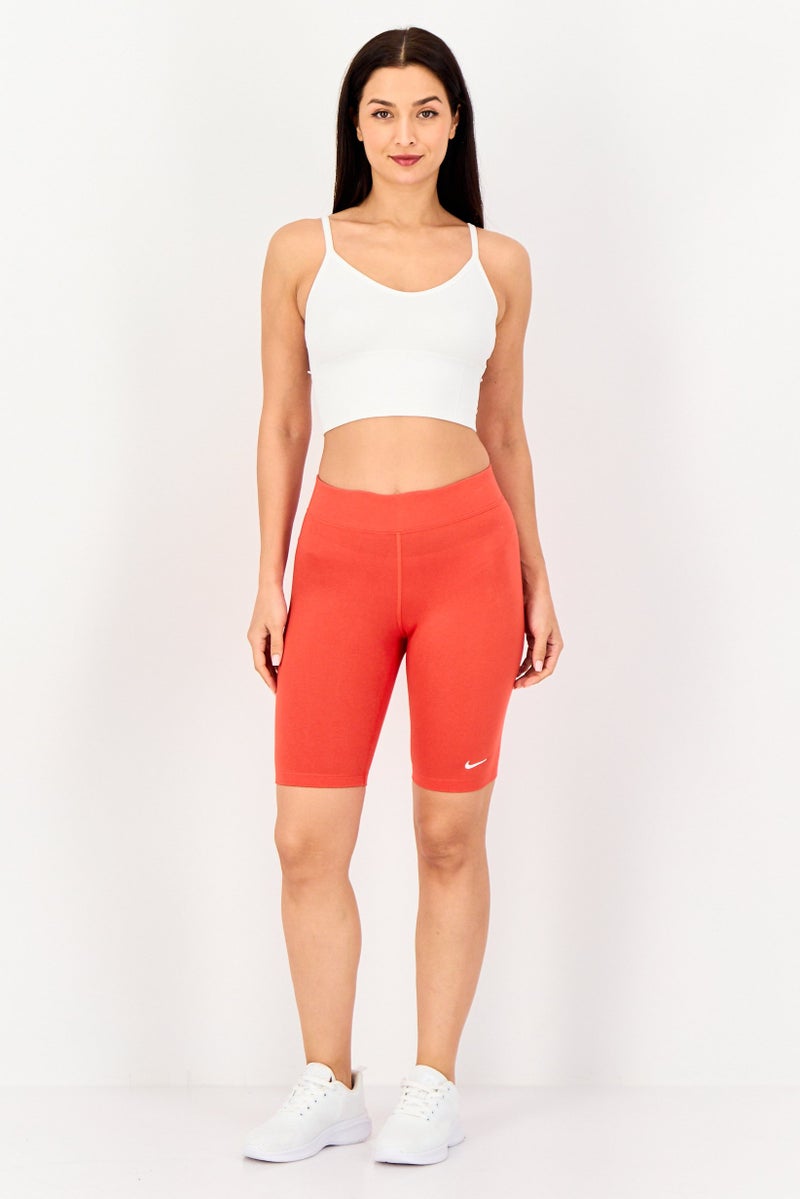 Nike Women Tight Fit Training Shorts, Orange - Image 4
