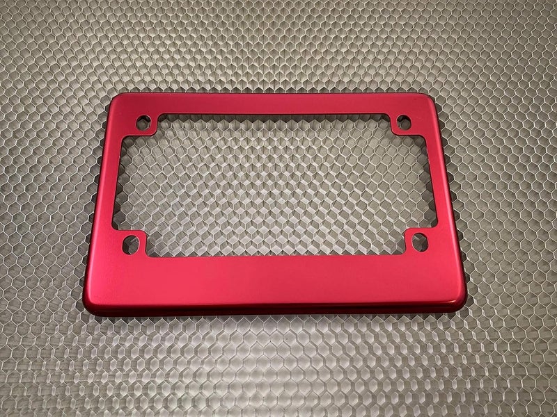 BestLicensePlateFrames Red Aluminum Motorcycle License Plate Frame - Image 3