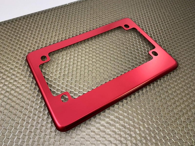 BestLicensePlateFrames Red Aluminum Motorcycle License Plate Frame - Image 2