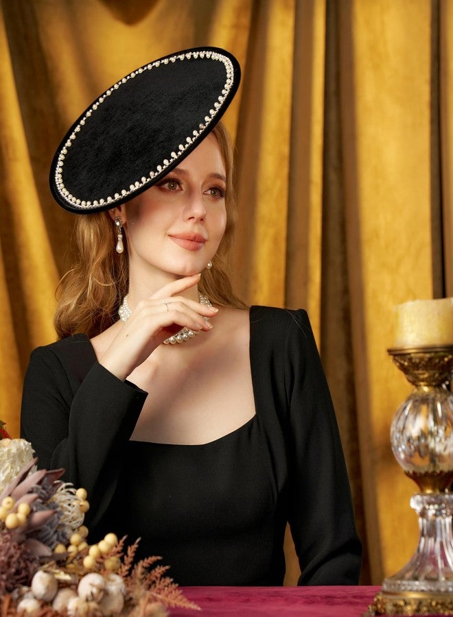 كوكو لاند قبعة كوكولاند المزينة، طوق رأس مزين لحفلات الشاي والكوكتيل، قبعات ديربي عتيقة لحفلات الزفاف - Image 3