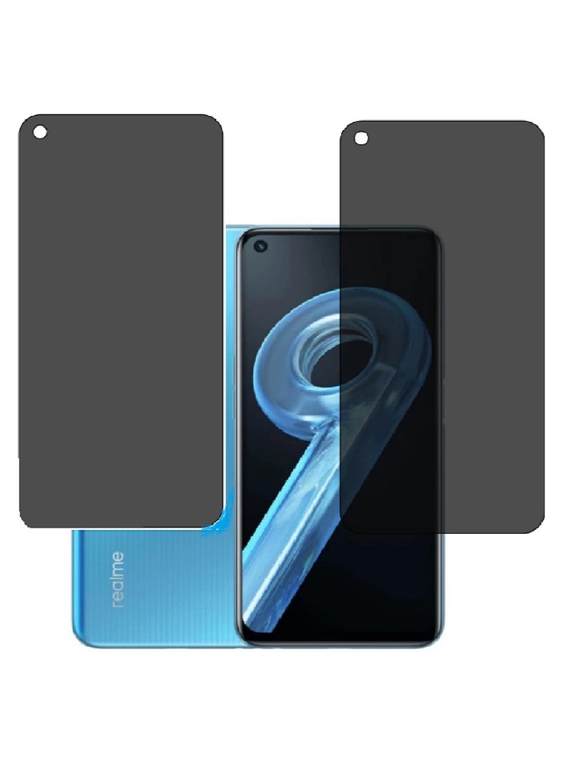 Super 2 Pieces Tempered Glass Screen Protector Anti-Spy Privacy Designed For Realme 9i  Full Screen Coverage And Bubble Free - Image 1