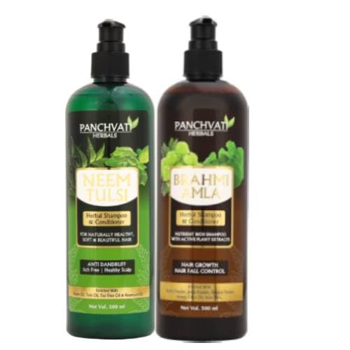 Panchvati Herbals Brahmi Amla 500 ml with Neem Tulsi Shampoo 500 ml for Hair Growth & Anti Dandruff Shampoo - Combo - Image 1