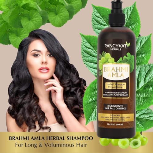 Panchvati Herbals Brahmi Amla 500 ml with Neem Tulsi Shampoo 500 ml for Hair Growth & Anti Dandruff Shampoo - Combo - Image 5