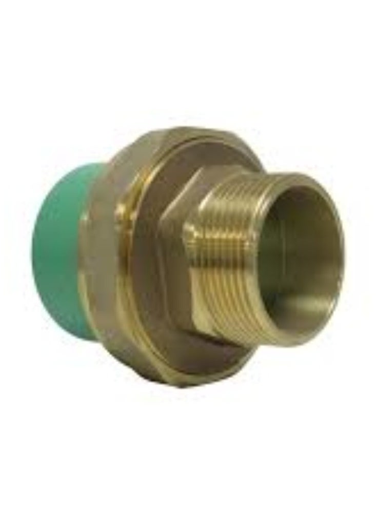 KNP - KNP Male Union PPR Pipe Fitting (20MM X 1/2 Inch) is a versatile and durable component used to connect 20MM PPR pipes to 1/2-inch male-threaded fittings. - Image 1