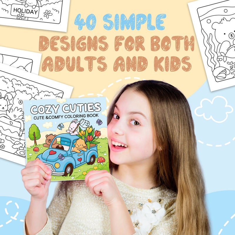 New Coloring Book Cozy Cuties Cute And Comfortable Painting Book Graffiti Painting Watercolor Coloring Book - Image 5