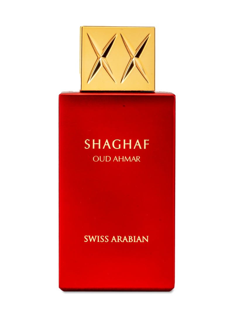 SWISS ARABIAN Shaghaf Oud Ahmar Eau de Parfum, 75ml, Premium Quality Perfume, Women and Men’s Fragrance, fruity, floral, amber Luxurious Blend Perfumes for Men and Women  - Image 1