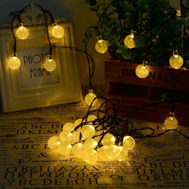 Epyz Solar Light Outdoor Waterproof String 30 LED Decorative Lighting Crystal Ball for Garden, Home, Patio, Lawn, Party, Holiday, Indoor, Party Decorations [ 20 Feet - Warm Yellow ] - Image 2