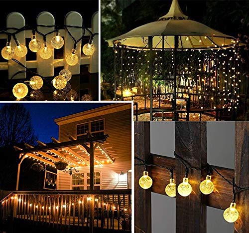 Epyz Solar Light Outdoor Waterproof String 30 LED Decorative Lighting Crystal Ball for Garden, Home, Patio, Lawn, Party, Holiday, Indoor, Party Decorations [ 20 Feet - Warm Yellow ] - Image 3
