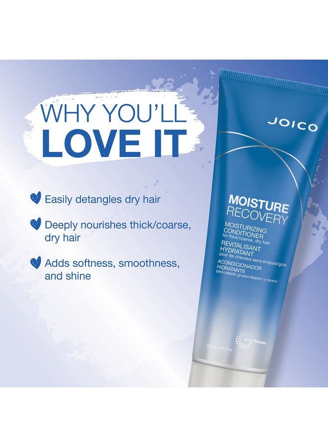 JOICO Moisture Recovery Moisturizing Conditioner ; For Thick Coarse Dry Hair ; Restore Moisture Smoothness Strength & Elasticity ; Reduce Breakage ; With Jojoba Oil & Shea Butter ; 8.5 Fl Oz  - Image 3