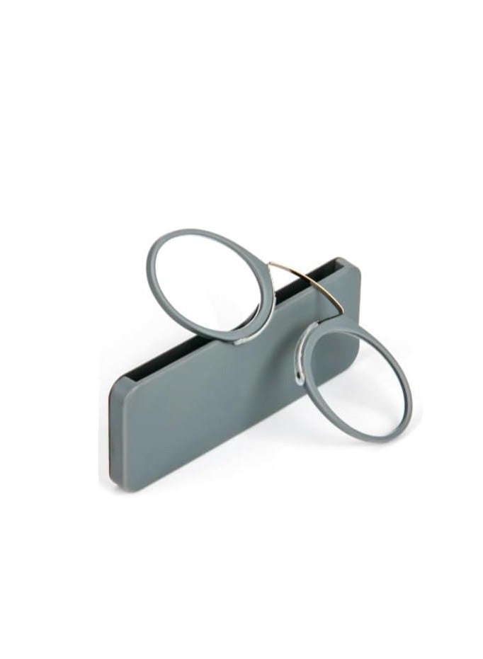 Find My Reader Armless Thin Reading Glasses - Clip on Nose Readers Mini Slim Lightweight for Men Women (GRAY, 300) - Image 2