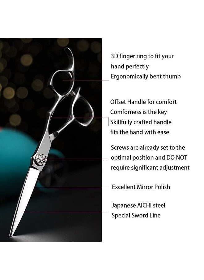 Nelannxi - AOLANDUO 6 Inch Professional Hairdressing Scissors -High End AICHI Steel Handcrafted Hair Scissors - Razor Edge/Offset Design/Pro Ergonomic for Salon Stylists Beauticians and Barbers - Image 1