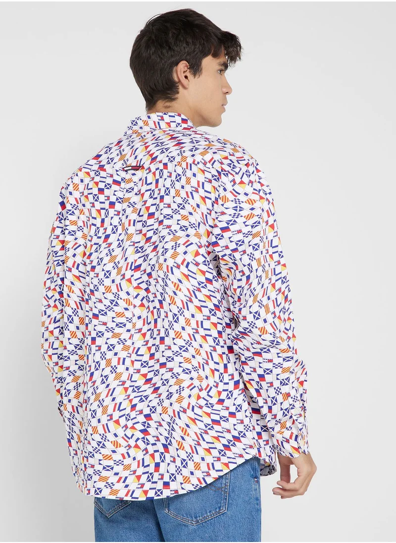 TOMMY JEANS Casual Aop Print Regular Fit Shirt