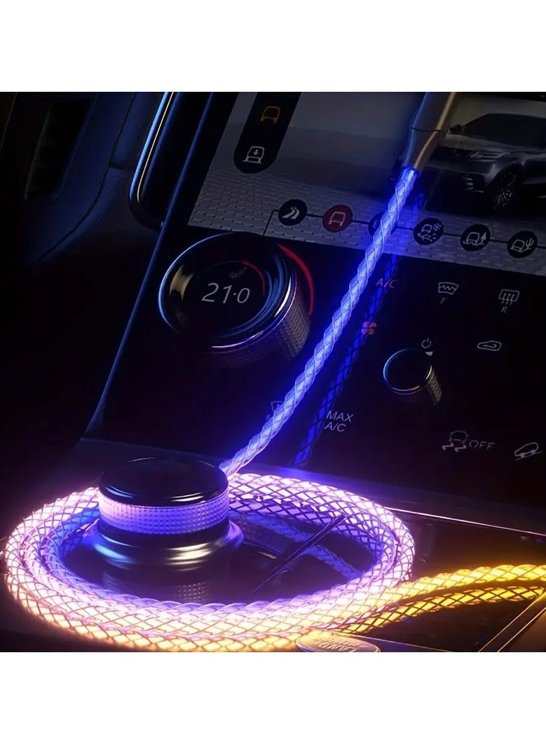 USB to Type-C RGB Fast Charging Cable – 66W High-Speed Data Cable with Breathing Light, Ideal for Car & Gaming Setups - Image 4